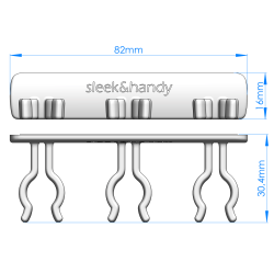 Wieszak na 3 szczoteczki do zębów - wymiary