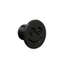 Flexible furniture knob with smile, black, without background.