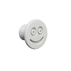Elastyczna gałka meblowa z uśmiechem, szara, bez z tła.
