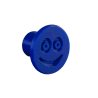 Flexible furniture knob with smile, navy blue, without background.